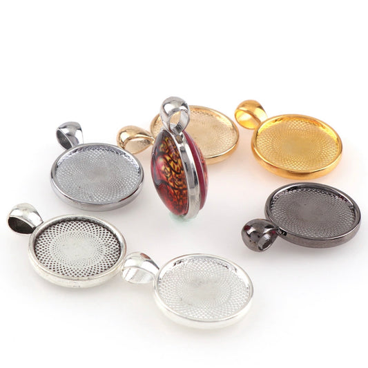 25mm 2 sided Round Pendant Bases 1 inch Double sided - Perfect Pendants Plus