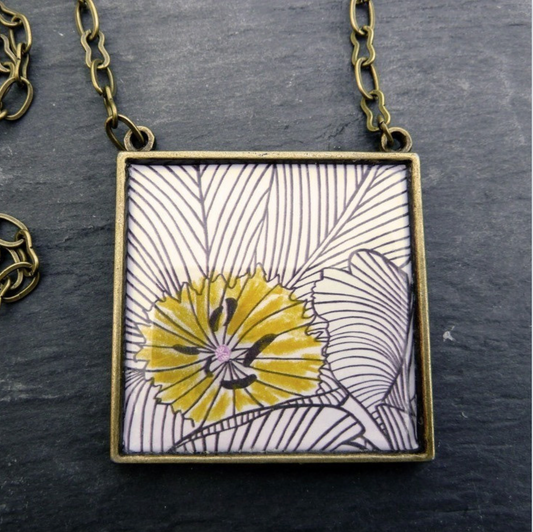 45mm Connector Extra Large Deep Square Blank Pendant - Perfect Pendants Plus