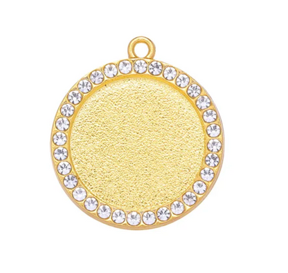 20mm Rhinestone Top Loop Round Pendant Cabochon Setting Tray