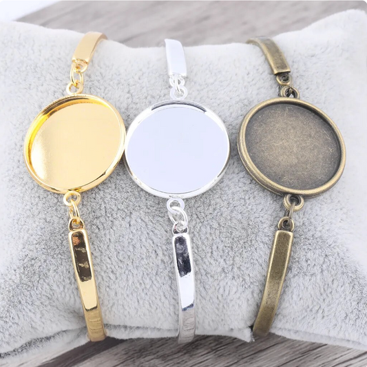 20mm Round Bracelet Maker Kit Includes Glass Cabochon - Perfect Pendants Plus