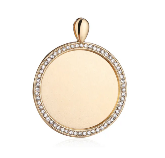 30mm Rhinestone Round Large Pendant Setting Bail