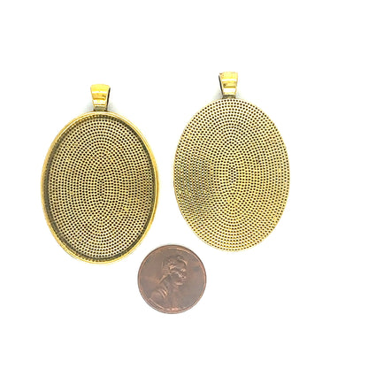 30x40mm Large Oval Blank Deep Pendant Trays