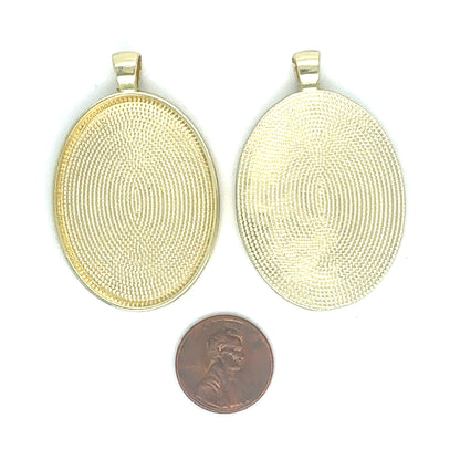 30x40mm Large Oval Blank Deep Pendant Trays