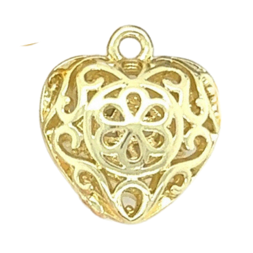 Jewelry Making Charms Filagree Heart Charm Includes Jump Ring - Perfect Pendants Plus