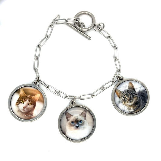 Paperclip Chain Bracelet with up to 4 Photo Charms