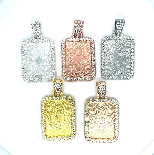 Rhinestone Rectangle Pendant Trays for DIY Jewelry - Perfect Pendants Plus