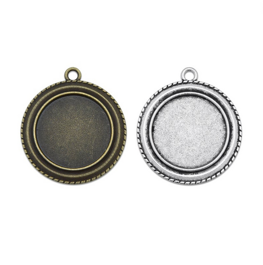 25mm Round Smooth Edge Pendant Necklace Base - Perfect Pendants Plus