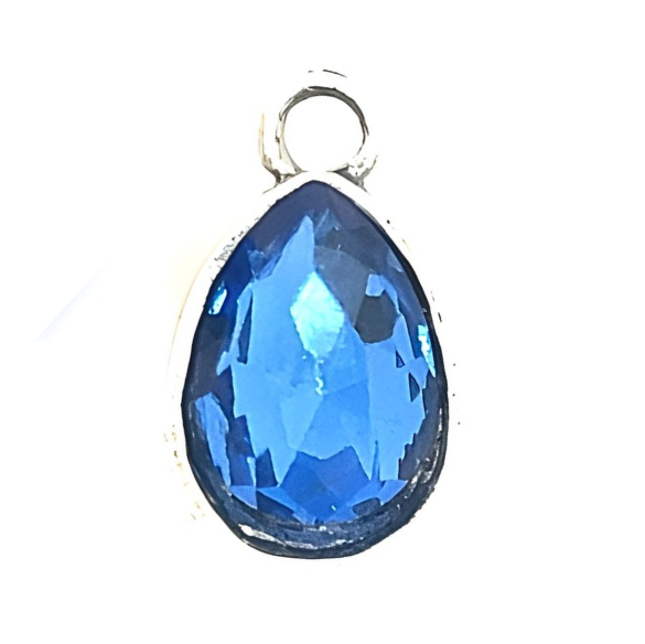 Something Blue Teardrop Rhinestone Charm - Perfect Pendants Plus