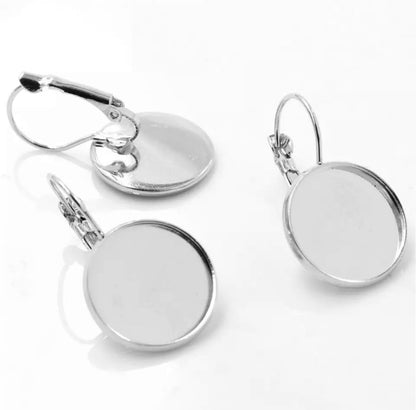 18mm Round Earring Kits - with Glass