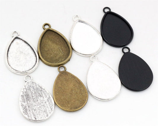 18x25mm Teardrop Shaped Earring Pendant Setting - Perfect Pendants Plus
