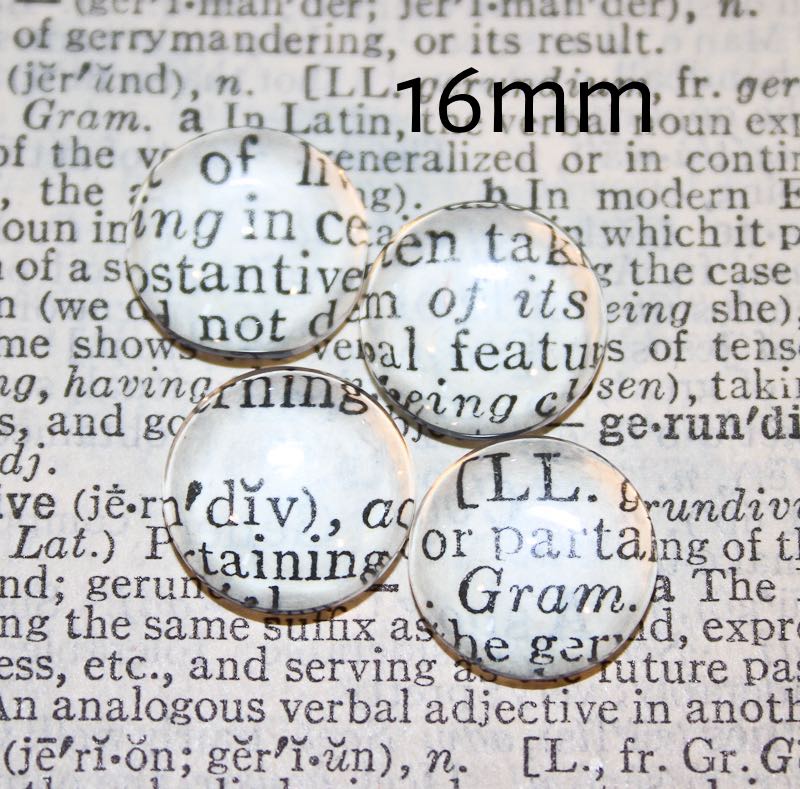 16mm Round Clear Glass Domed for Pendants, Magnets or Mosaics - Perfect Pendants Plus