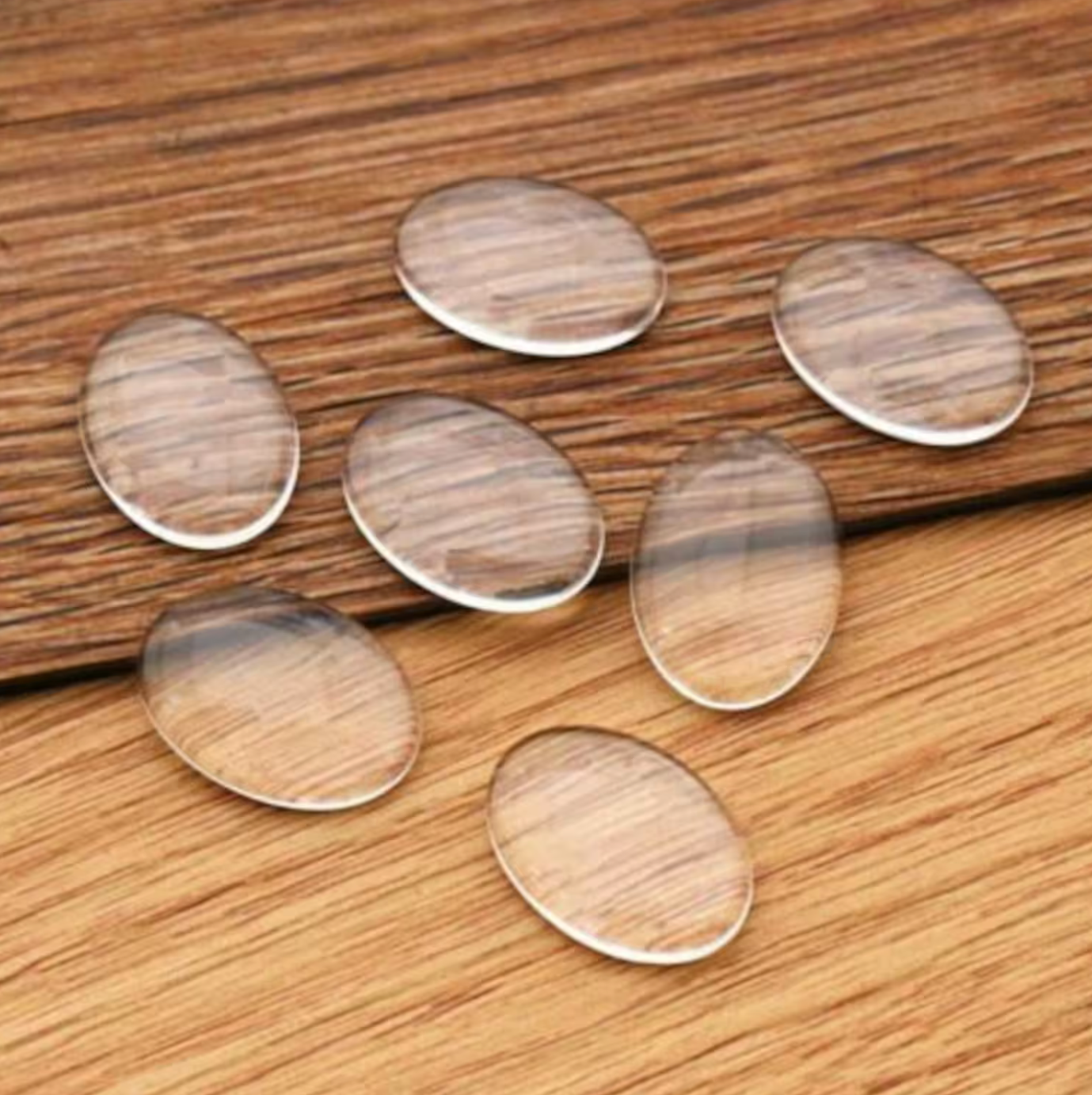 13x18mm Small Oval Glass Cabochons Clear Domed Covers - Perfect Pendants Plus