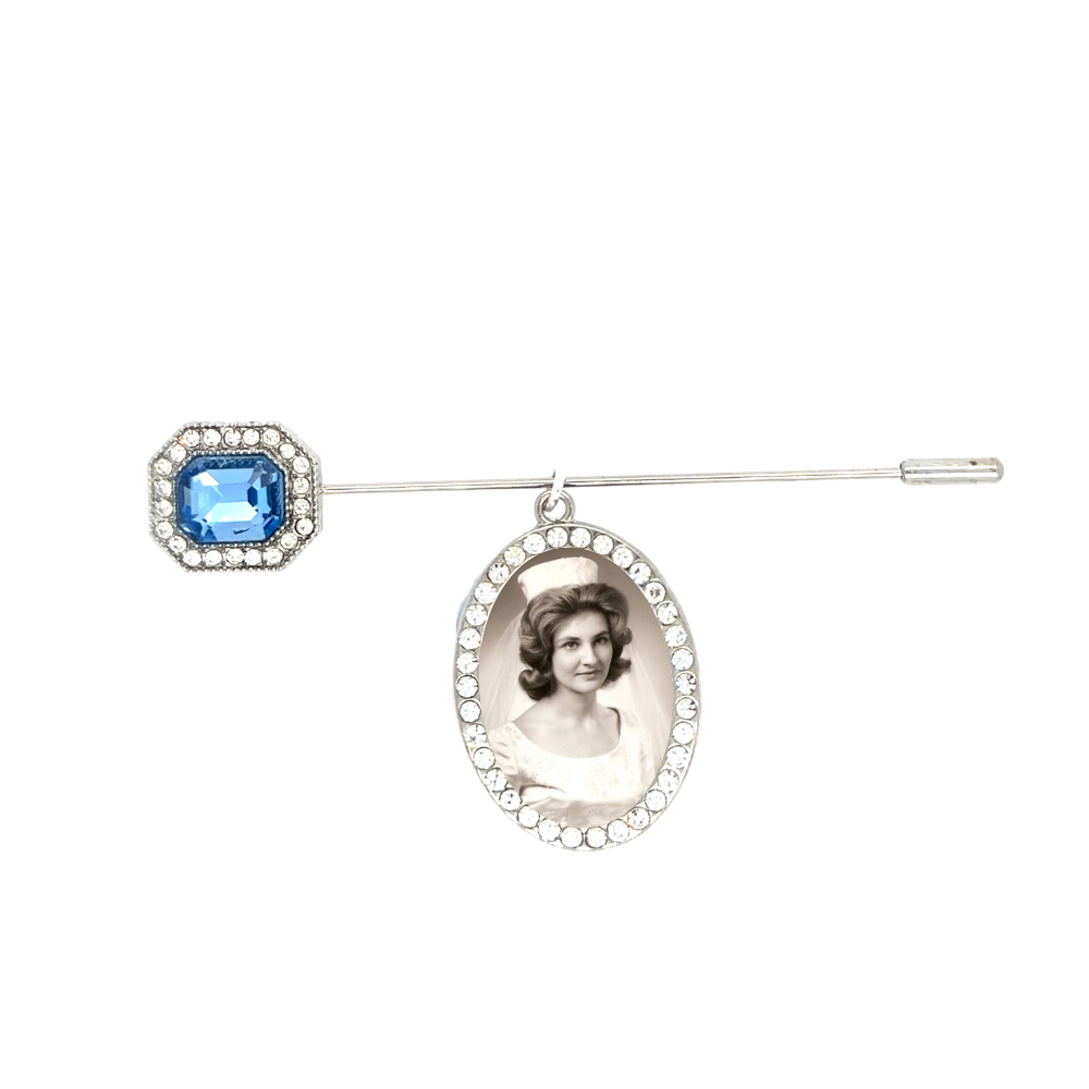 DIY Kit Photo Locket Something Blue Memory Charm and Pin - Perfect Pendants Plus