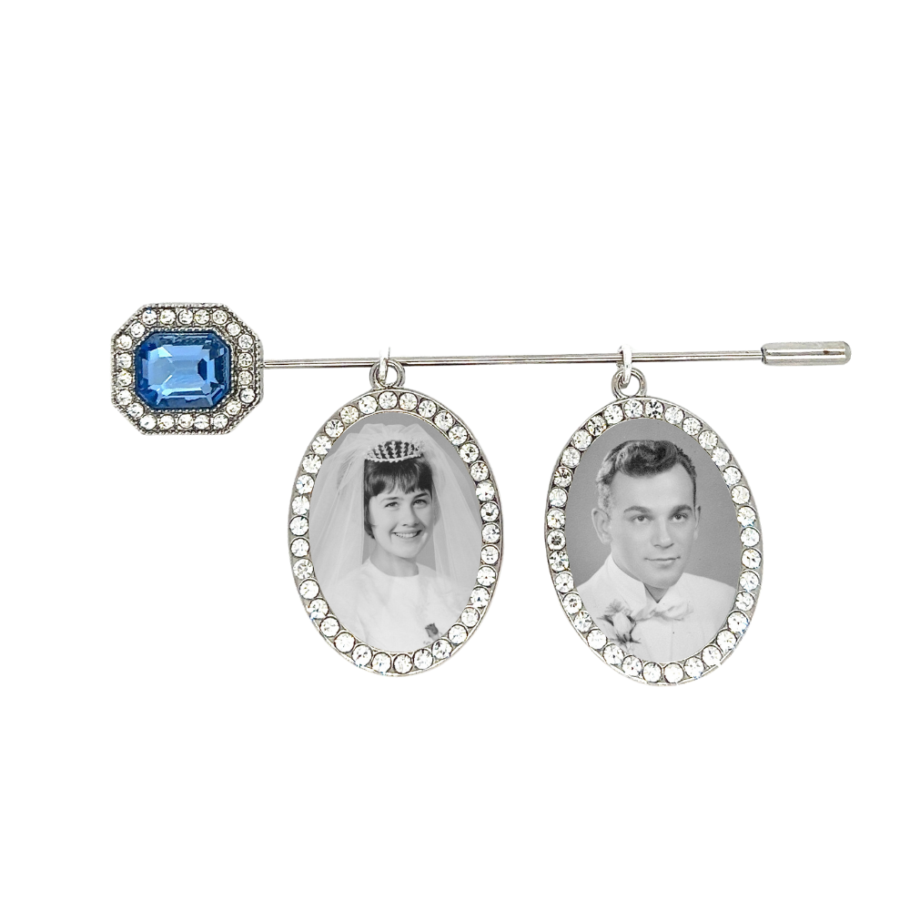 DIY Kit Photo Locket Something Blue Memory Charm and Pin - Perfect Pendants Plus