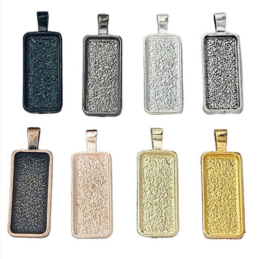 10x25mm Vertical Rectangle Pendant Setting - Perfect Pendants Plus