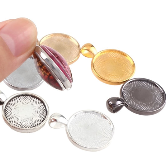 25mm Double Sided Round Pendant Setting 1 inch 2-sided - Perfect Pendants Plus