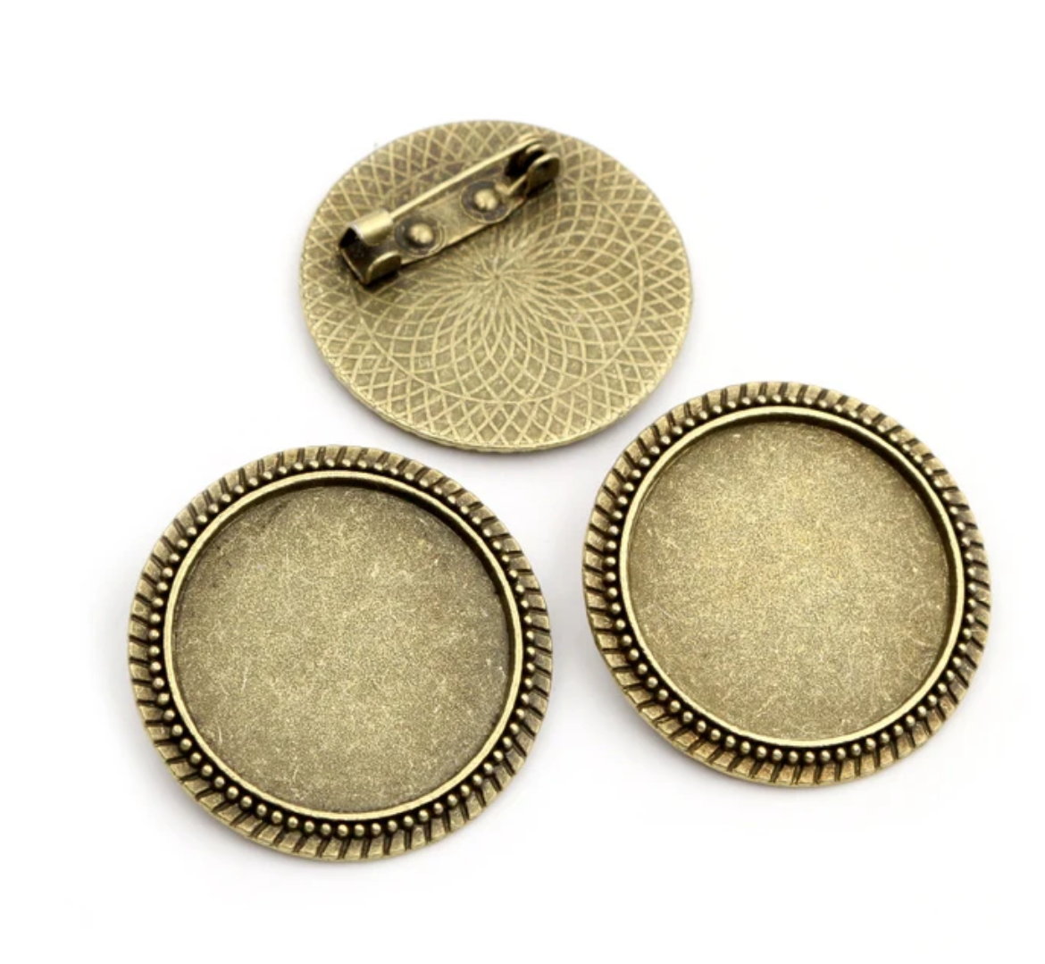 DIY KIT 25mm Round Beaded Suit Lapel Pins Memorial Keepsakes - Perfect Pendants Plus