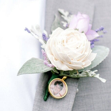 Groom Boutonnière Charm Wedding Photo Memory Charm - Perfect Pendants Plus