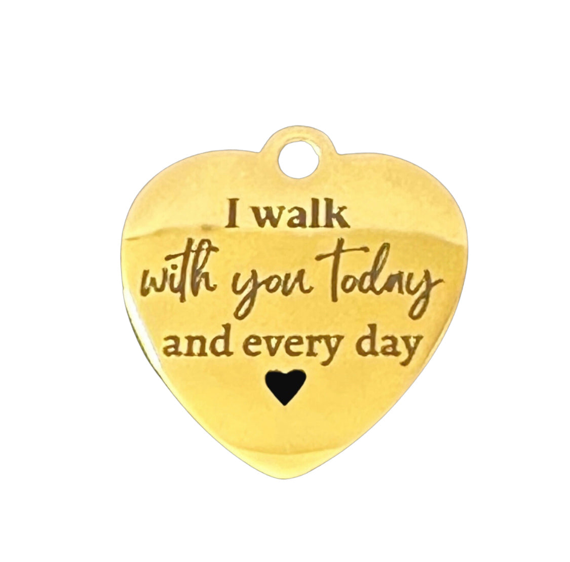 Charm "I Walk With You Today and Everyday" Wedding or Graduation Memorial - Perfect Pendants Plus