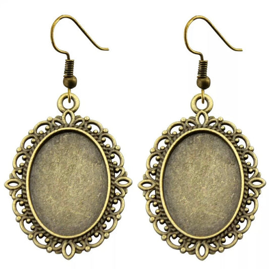 Oval Earring Making Kits - Earring Wires and Glass - Perfect Pendants Plus