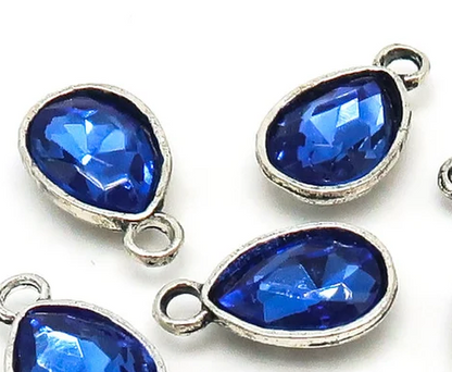 Something Blue Teardrop Rhinestone Charm - Perfect Pendants Plus