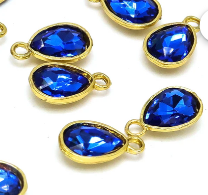 Something Blue Teardrop Rhinestone Charm