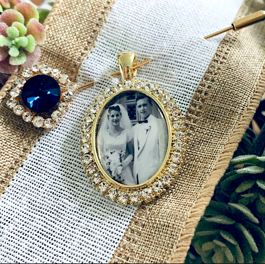 DIY Kit Something Blue Photo Memory Charm and Pin - Perfect Pendants Plus