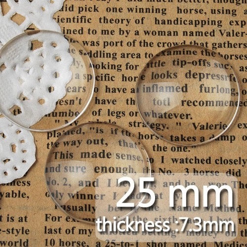 25mm Round Glass Clear Domed Cabochons 1 inch - Perfect Pendants Plus