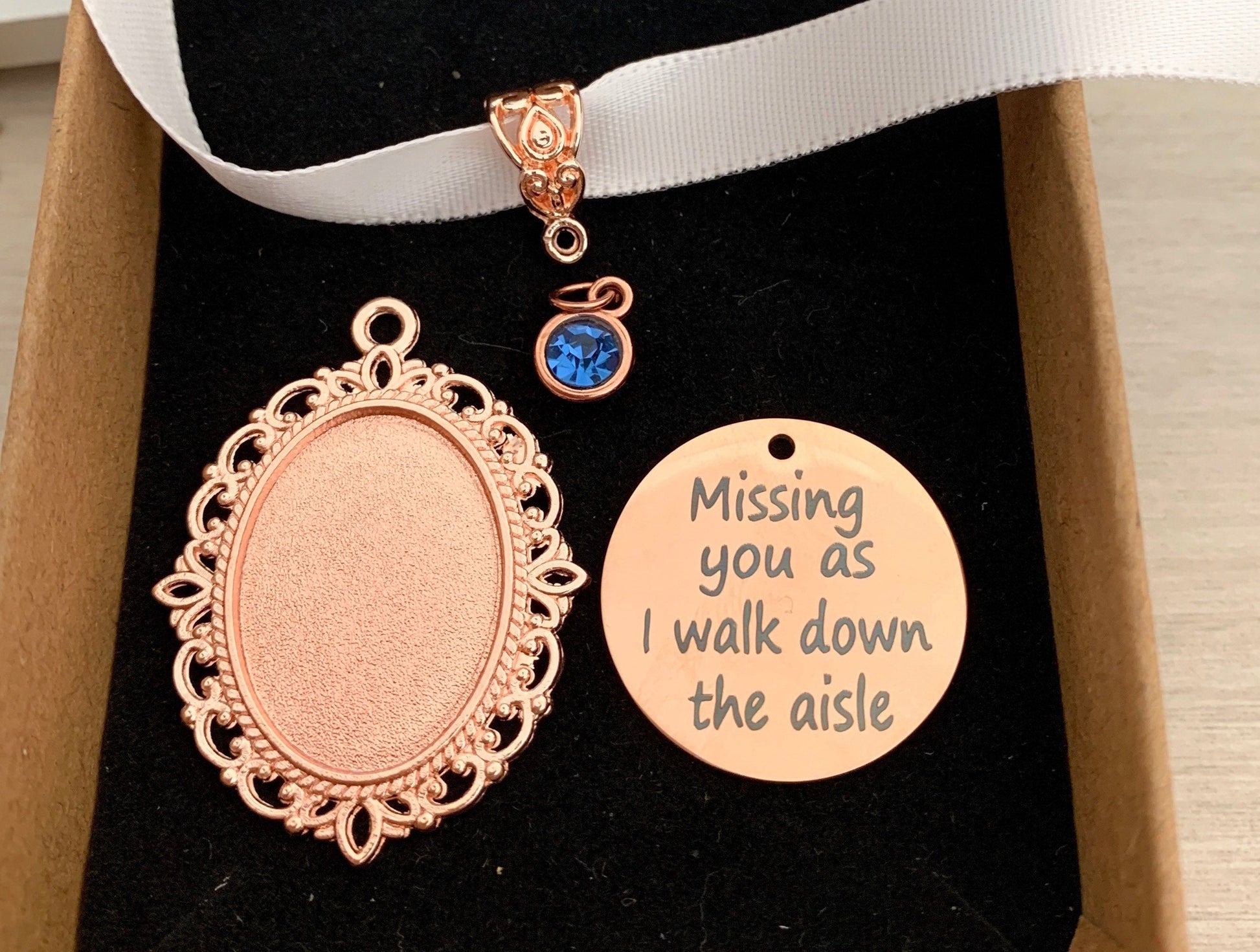 Missing You as I Walk Down the Aisle Memorial Charm - Perfect Pendants Plus