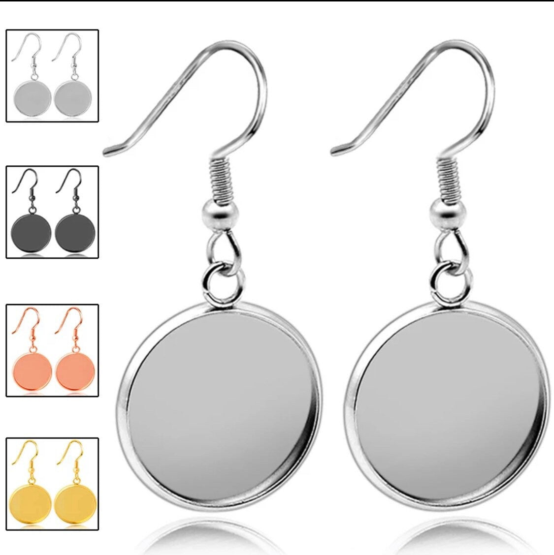 20mm Round Earrings Kits, Glass and Wires - Perfect Pendants Plus
