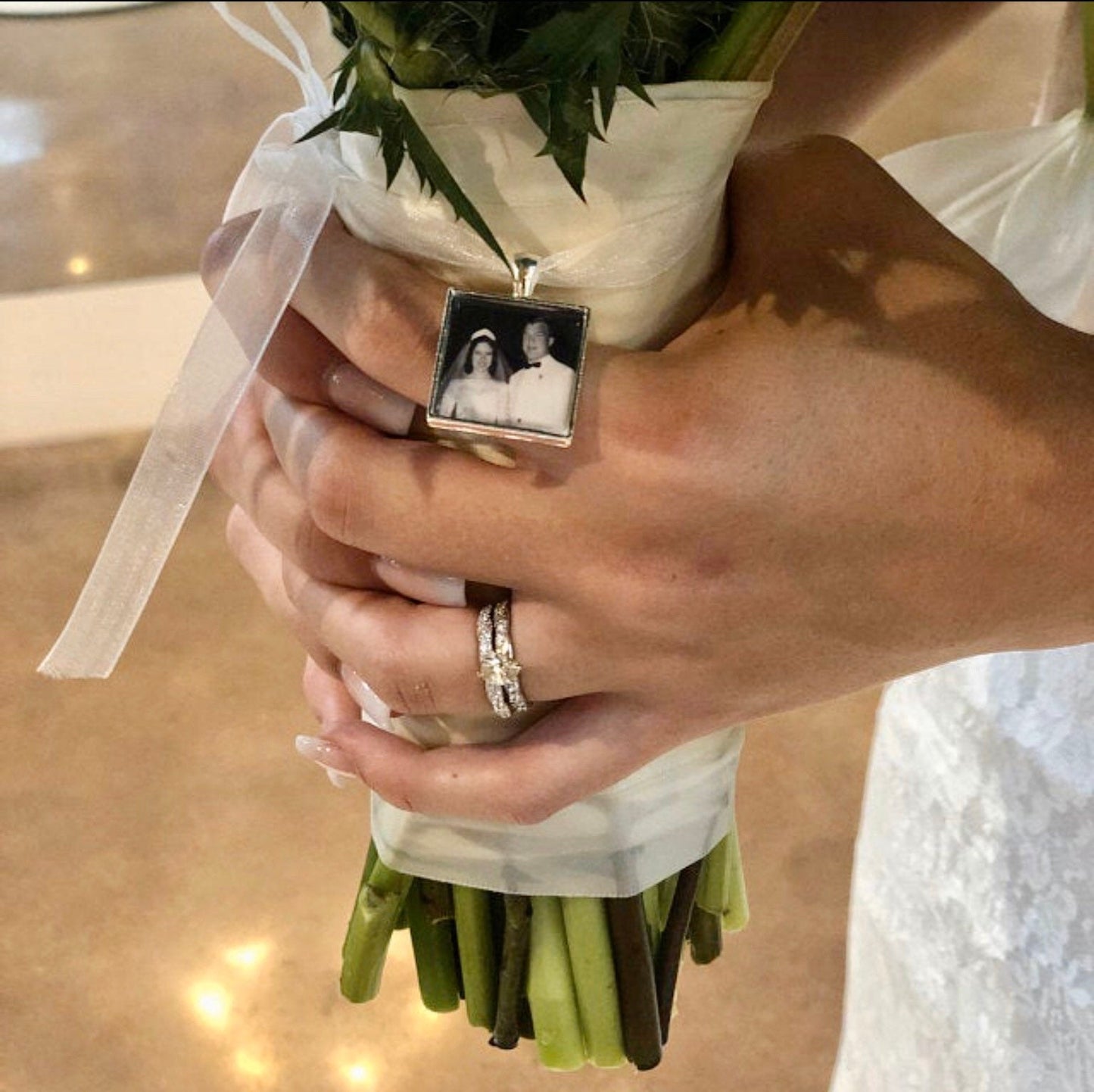Groom Memorial Charm with Photo - Perfect Pendants Plus