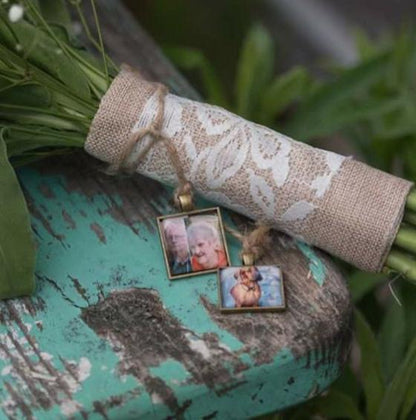 Photo Memory Charms Wedding for Bouquet 20mm Square - Perfect Pendants Plus