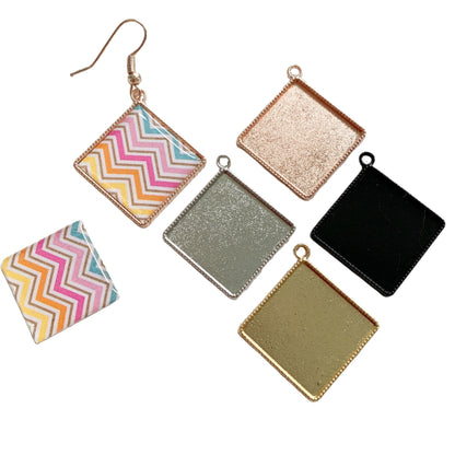 20mm Diamond Square Base Blank Setting - Perfect Pendants Plus
