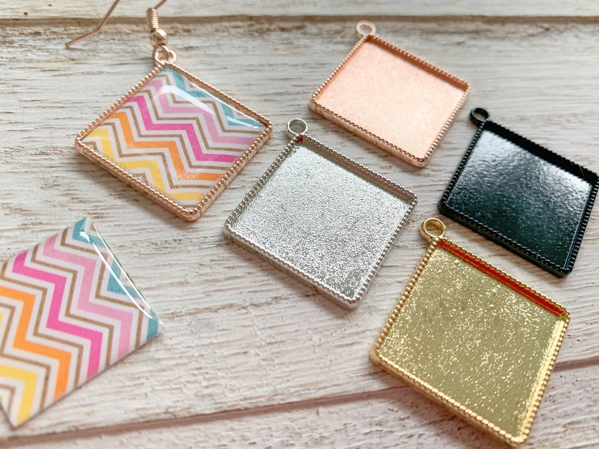 20mm Diamond Square Base Blank Setting - Perfect Pendants Plus