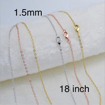 Chain necklace Dainty gold necklace 18 inches – Perfect Pendants Plus