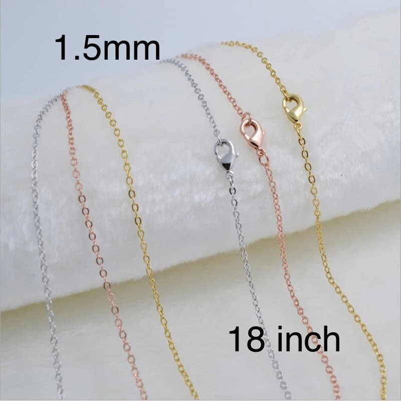 Dainty Chain Necklace 18 inch Fine Rolo - Perfect Pendants Plus