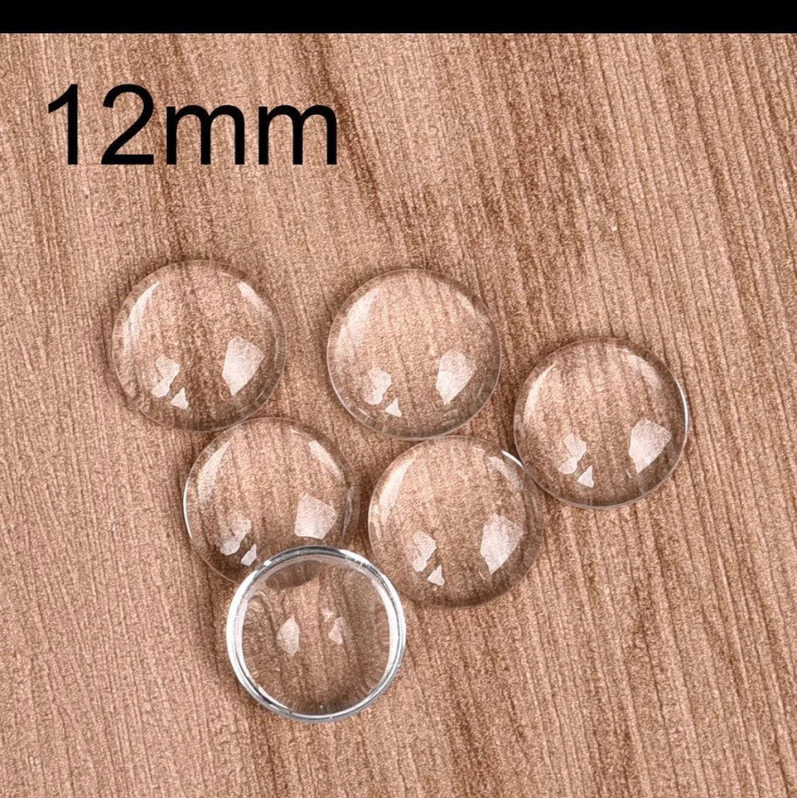 12mm Round Glass Domed For Pendants, Magnets or Mosaics