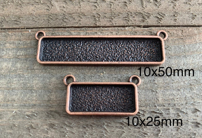 12- 10x50mm Connector Long Rectangle Horizontal Setting 2 Inches - Perfect Pendants Plus