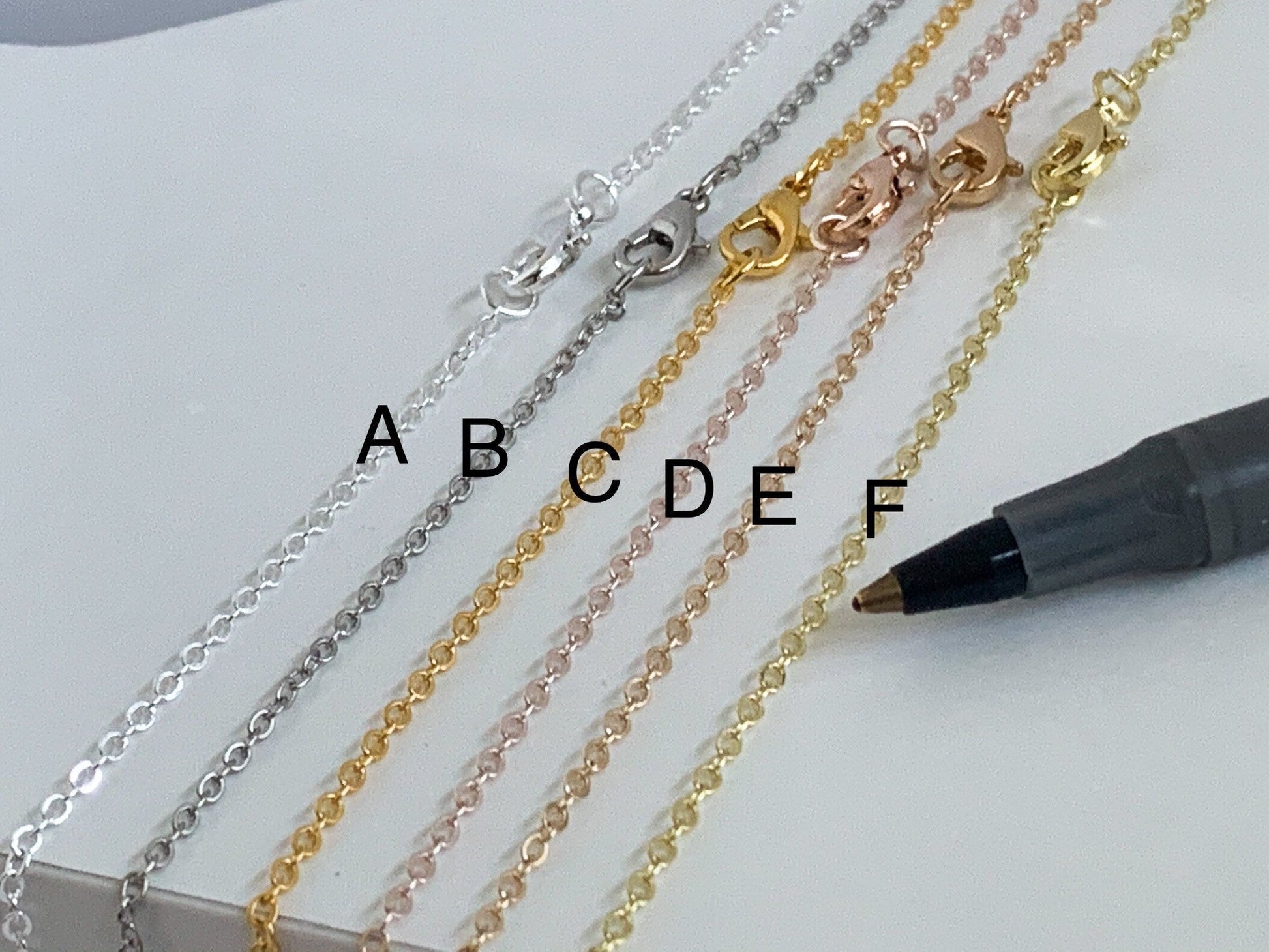 Dainty Chain Necklace 18 inch Fine Rolo - Perfect Pendants Plus