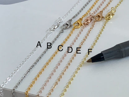 Dainty Chain Necklace 18 inch Fine Rolo - Perfect Pendants Plus
