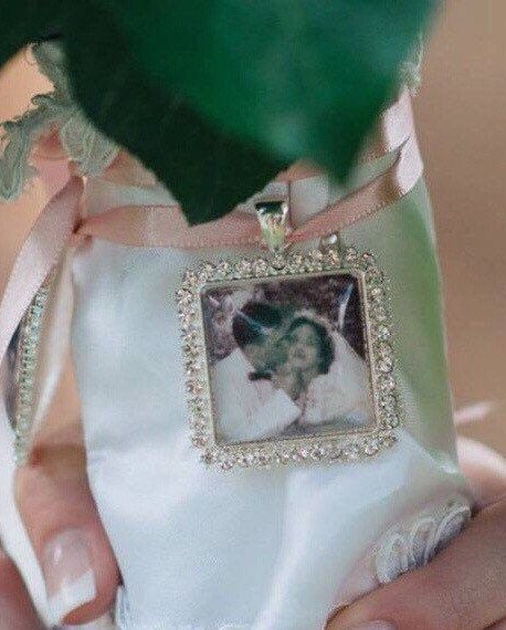 DIY Brides Bouquet Charm Kit Rhinestone Memorial Photo - Perfect Pendants Plus