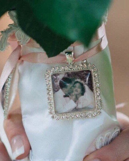 DIY Brides Bouquet Charm Kit Rhinestone Memorial Photo - Perfect Pendants Plus