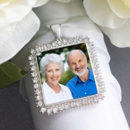 DIY Brides Bouquet Charm Kit Rhinestone Memorial Photo - Perfect Pendants Plus