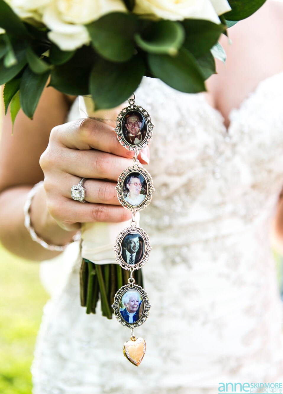 Wedding Photo charms Custom Made or DIY Bouquet memory Charms for Family photos gift for bride