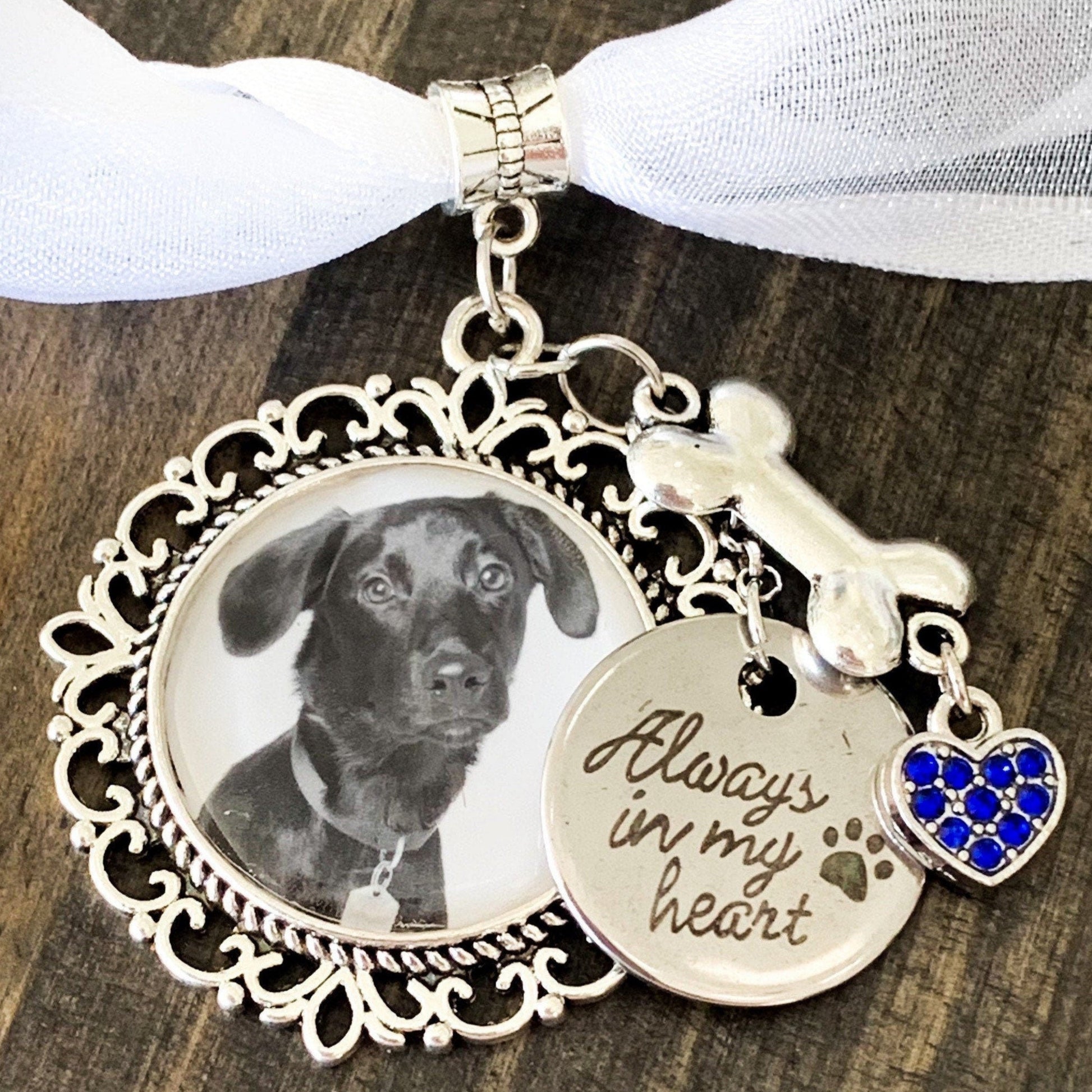 Pet Memorial photo charm perfect for Wedding bouquets, key chains Custom Made with your photo