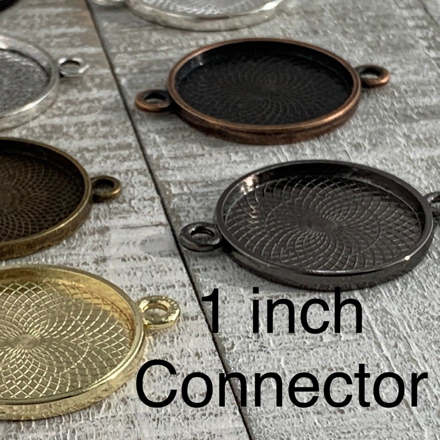 1 inch Round connector Blank Pendant Tray Setting Lead and Nickel Free
