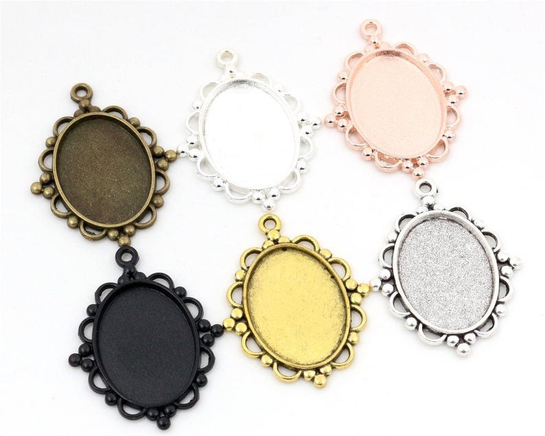 18x25mm Oval Grooms Boutonniere Memorial Wedding Photo charm Keepsake - Perfect Pendants Plus