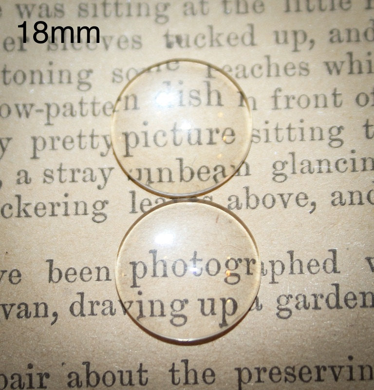 18mm Round Glass Cabochons Round Clear - Perfect Pendants Plus