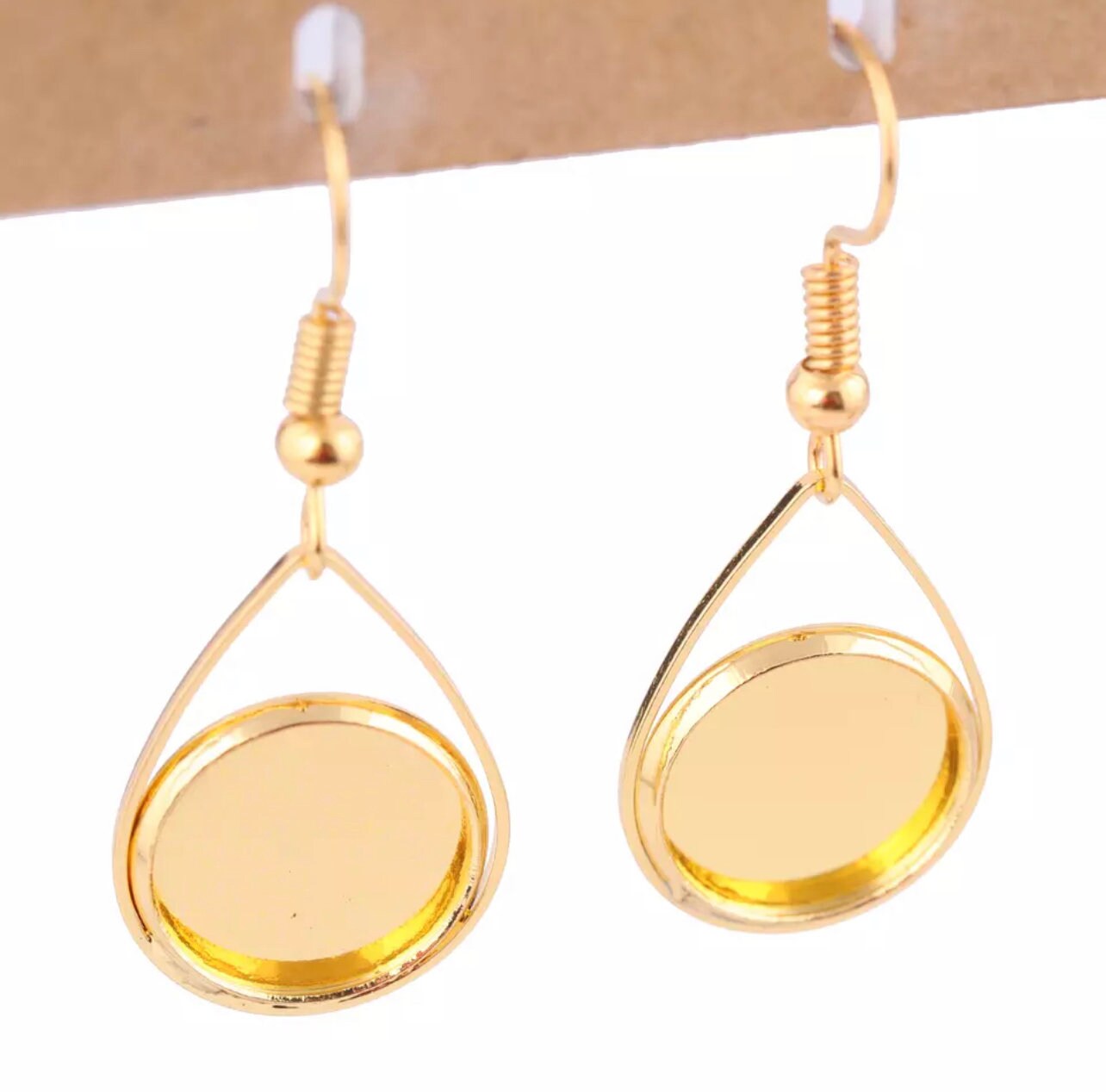 6 Pairs Round Earring Making - Pendants Earring Wires and Matching Glass - Perfect Pendants Plus