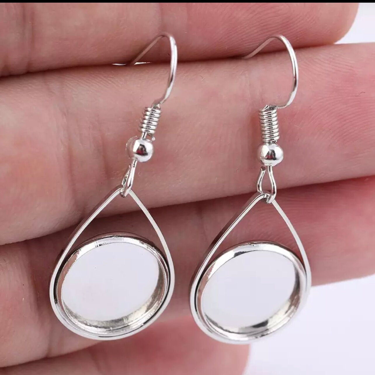 6 Pairs Round Earring Making - Pendants Earring Wires and Matching Glass - Perfect Pendants Plus